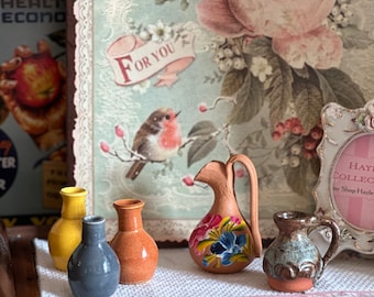 Set of 5 Vintage Collectables -Hand made - Jugs & Vases -Pottery Pieces - mid century Vintage Curios