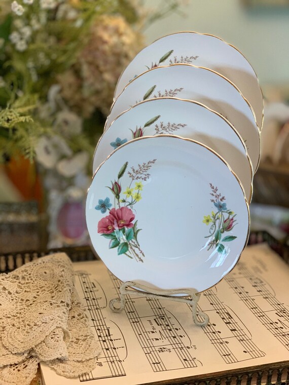 4 Vintage Side Plates Regency China Collectable Vintage Fine China