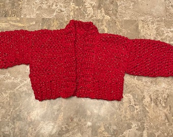 Handmade Crochet Baby Cardigan Size 0-3 months
