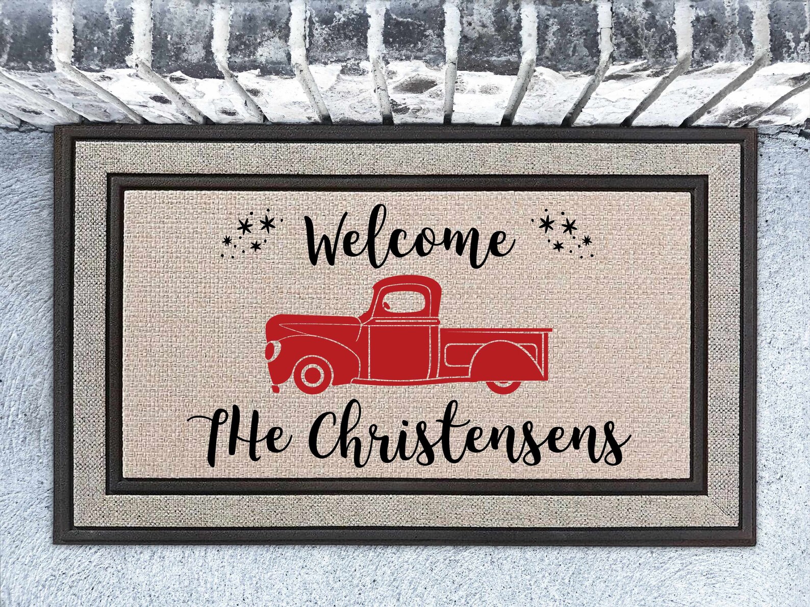 Red Truck Doormat Rubber Backed Door Mat 18x30 or Etsy