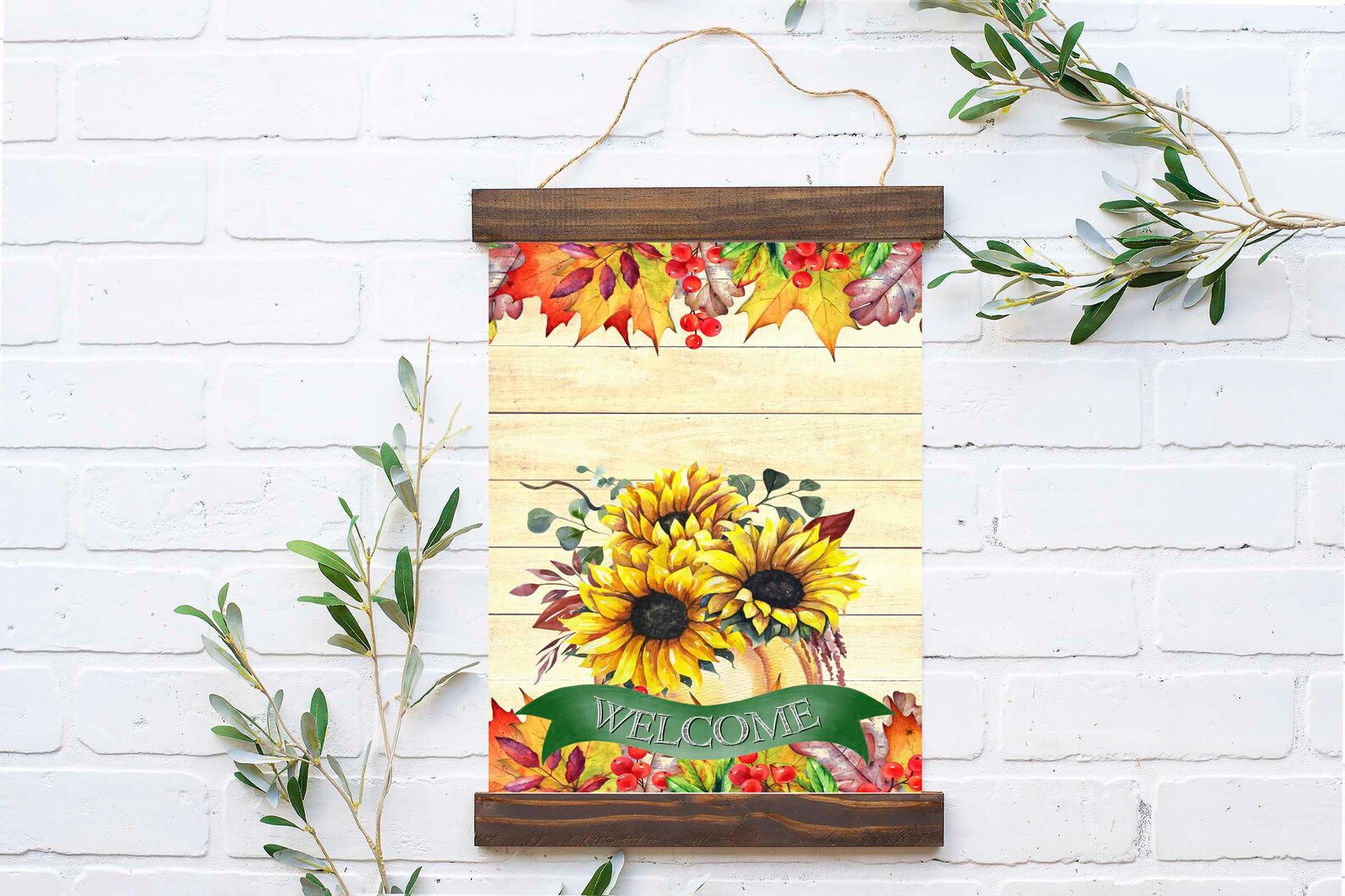 Sunflower Canvas Scroll Wall Hanging 12 x 18 Etsy