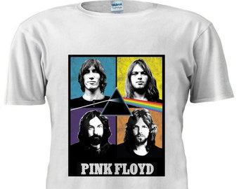 white and pink graphic tee men