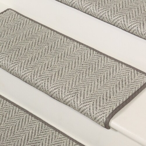 Padded Wool Carpet buying Stair Tread- Elegance (Mineral Grey)