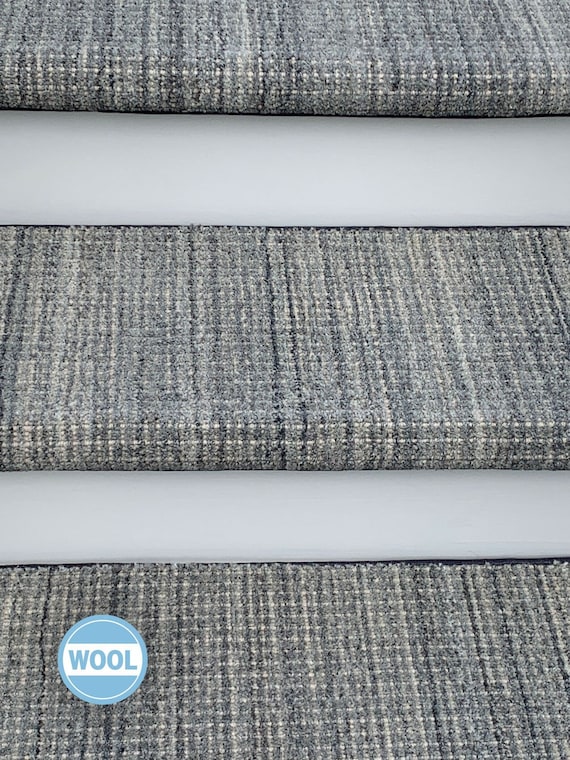 Non Slip Wool Carpet Runner & Stair Treads RIVER ROCK flannel 