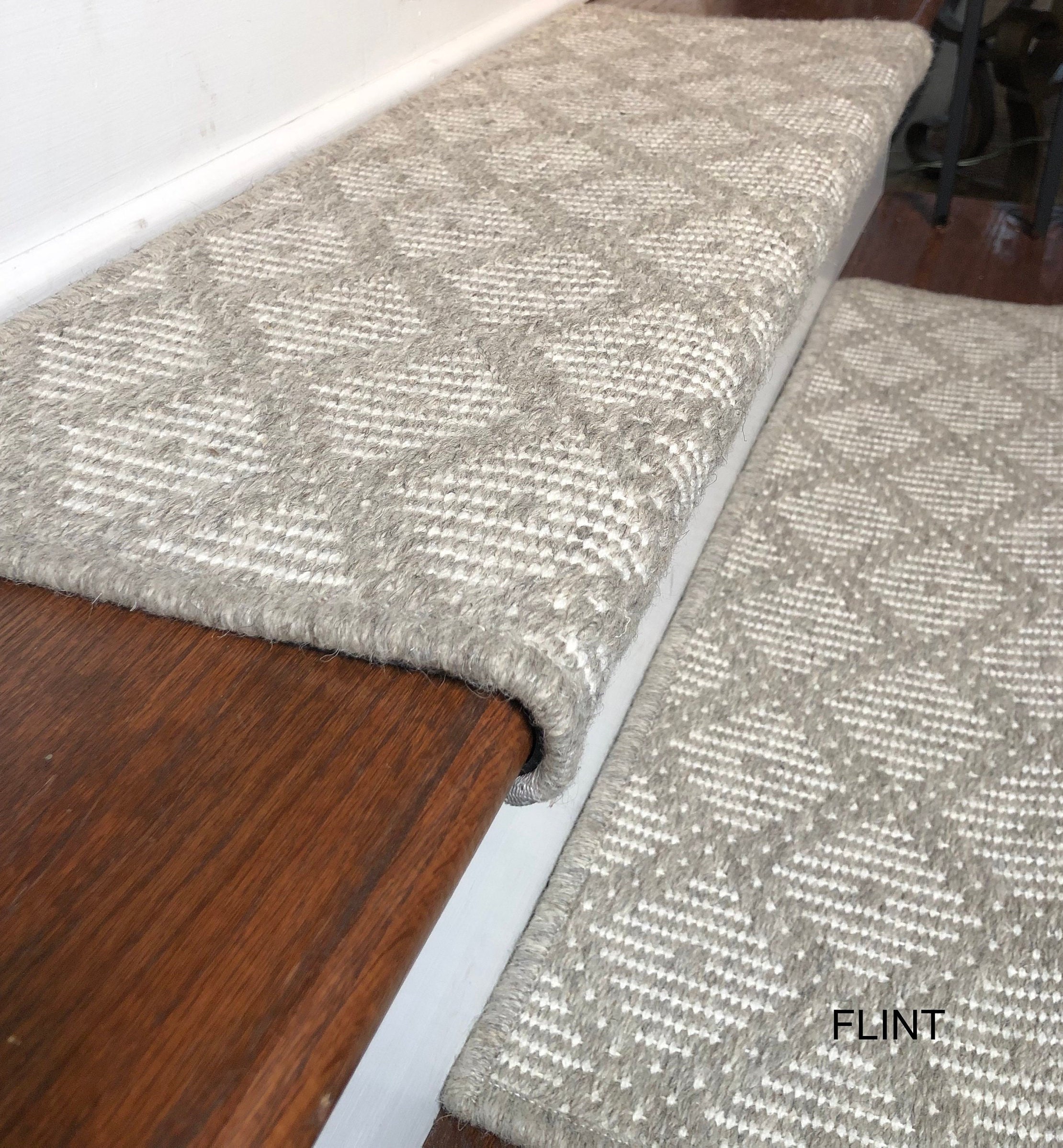 Padded Wool Carpet Stair Treads TIBURON Flint Etsy