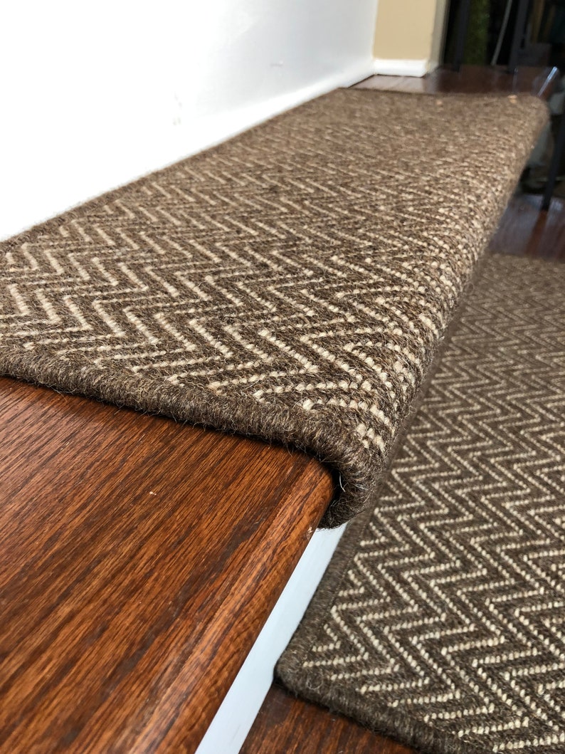 Padded Wool Carpet Stair Treads ASPEN color Caribou Etsy