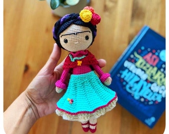 Patrón de Crochet Mi Muñeca Frida , Patrón Muñeca Amigurumi , Patrón Muñeca Crochet , PDF en Español