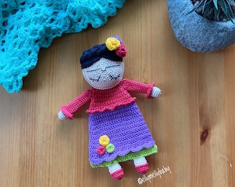 My Frida Ragdoll , Frida Doudou , Baby's First Frida , Sleep Buddy Doll Crochet PATTERN , Crochet Doll Pattern , PDF in English