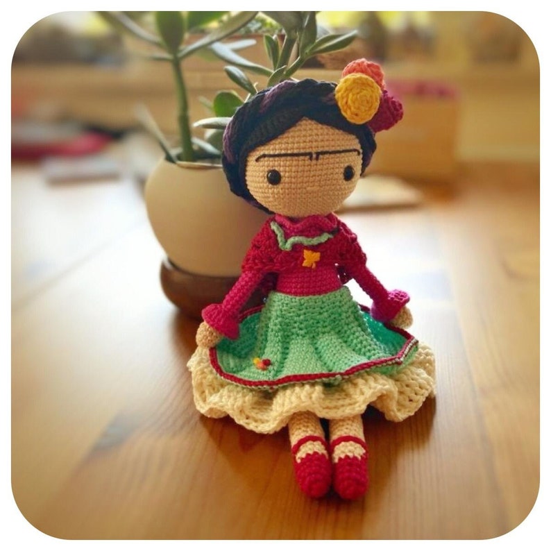My Frida Doll Crochet Pattern , Amigurumi Doll Pattern , Crochet Doll Pattern , PDF in English image 2