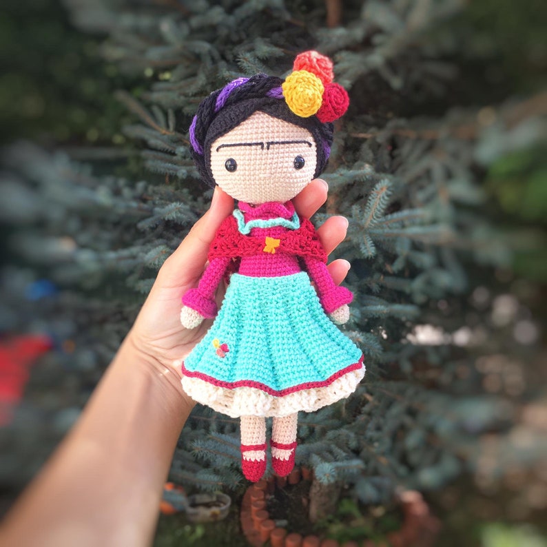 My Frida Doll Crochet Pattern , Amigurumi Doll Pattern , Crochet Doll Pattern , PDF in English image 4