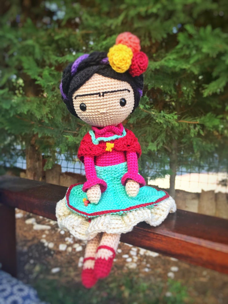 My Frida Doll Crochet Pattern , Amigurumi Doll Pattern , Crochet Doll Pattern , PDF in English image 3