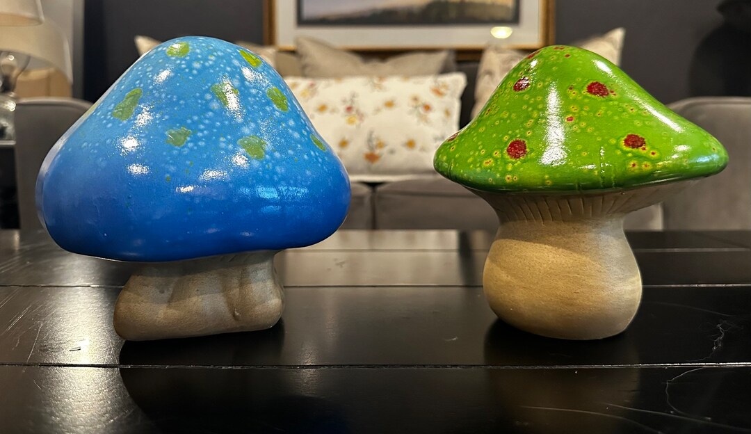 Ceramic Garden Mushrooms Etsy