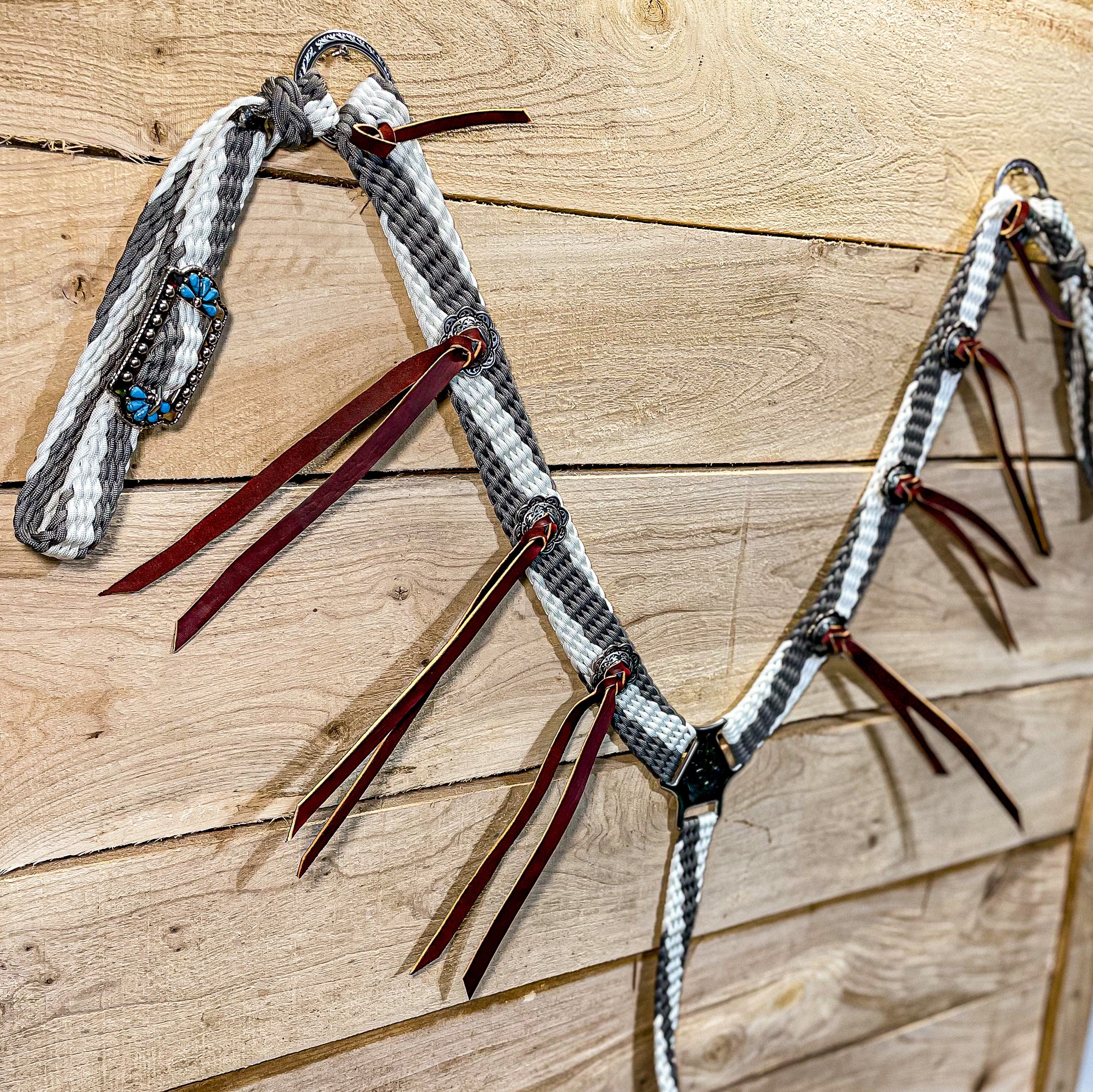 Ensemble de têtière et collier de poitrine en cuir fait main pour le