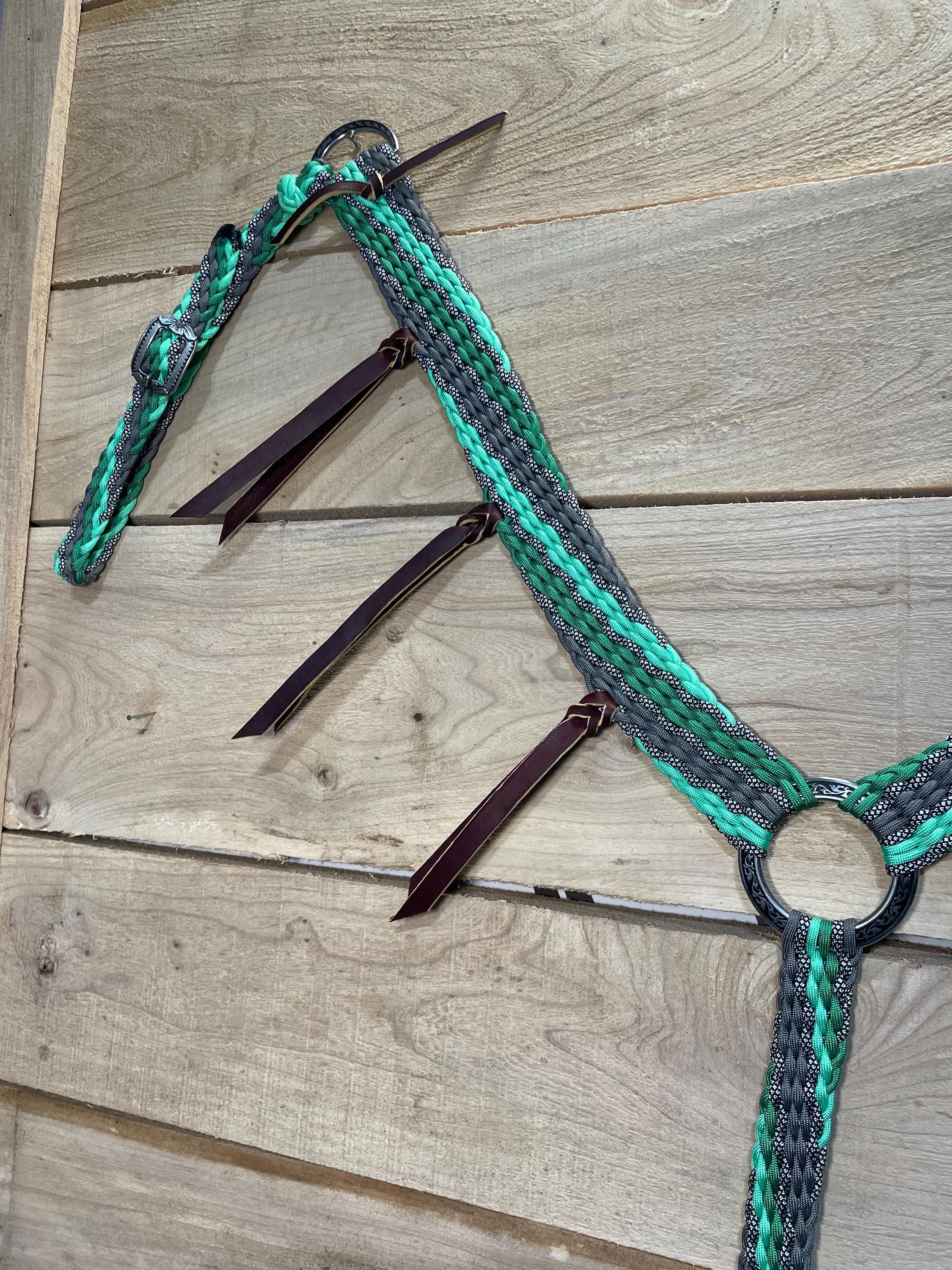 Musrolière Et Collier Western En Cuir Fait Main – Modèle Franges, Fabriqué En Inde