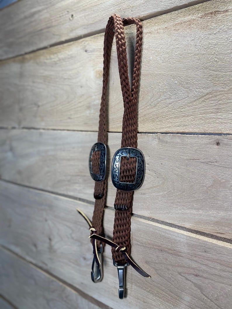 Custom Hand Braided Split Ear Horse Headstalls image 4