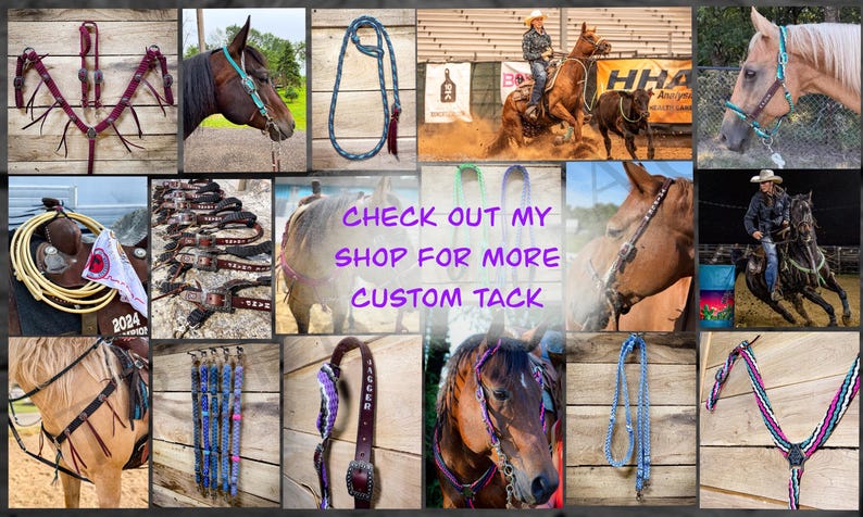 Custom Hand Braided Split Ear Horse Headstalls image 6