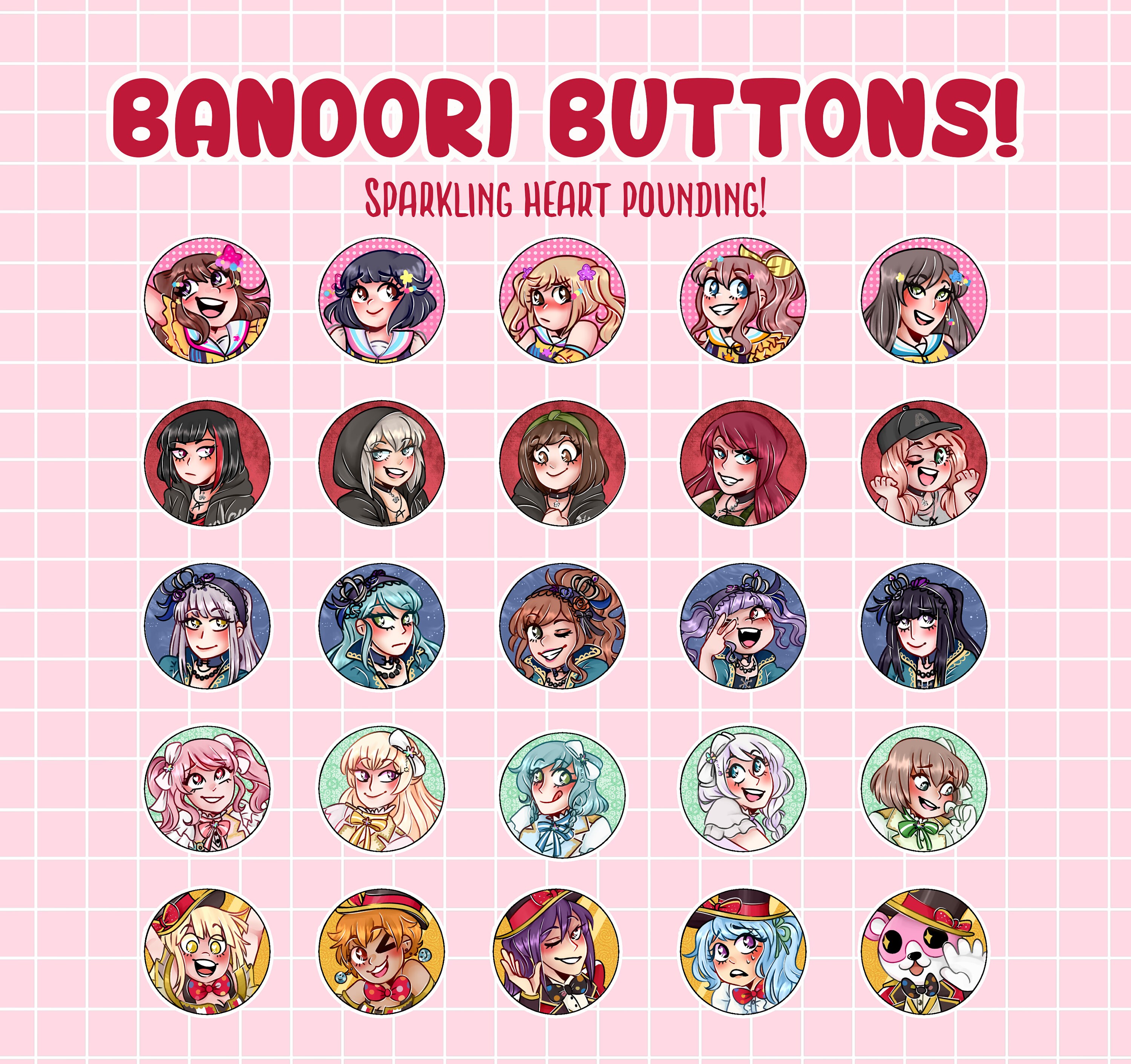 Bandori Buttons (1.25")