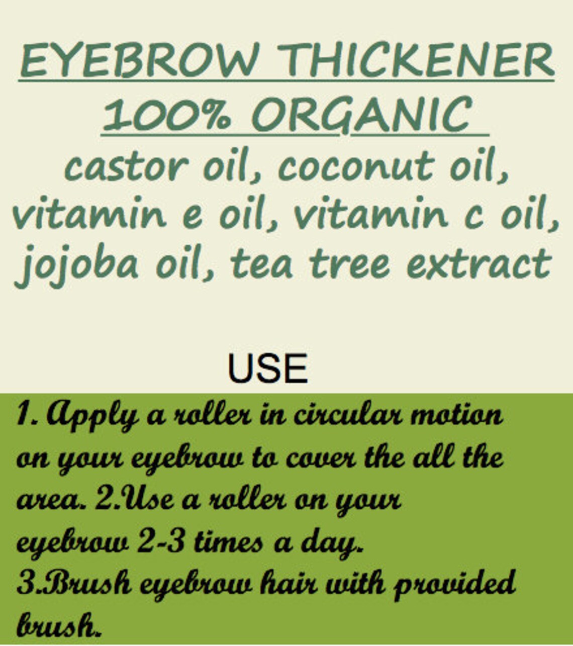 Eyebrow Thickener Oil/ Darker Hair Growth/ Beautiful Eyebrows Etsy