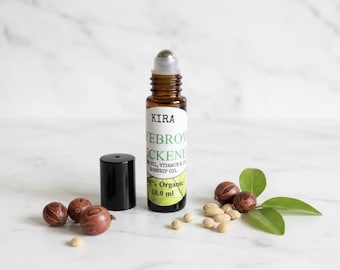 Aceite orgánico para el crecimiento de las cejas: vello más grueso y oscuro con aceites naturales.