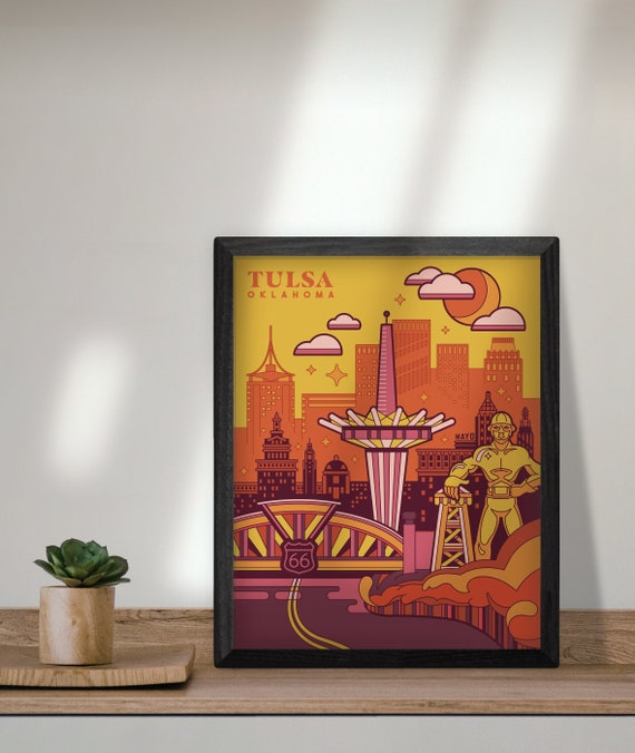 Tulsa Print tulsa Art Tulsa Poster Tulsa Decor Tulsa Etsy