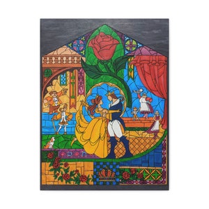 Beauty and the Beast Stained Glass
