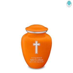 Custom Engraved Medium Embrace Simple Cross Cremation Urn