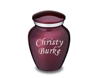 Urna de cremación con texto grabado personalizado Keepsake Embrace