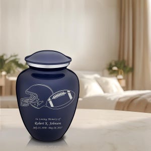 Custom Engraved Adult Embrace Football Cremation Urn
