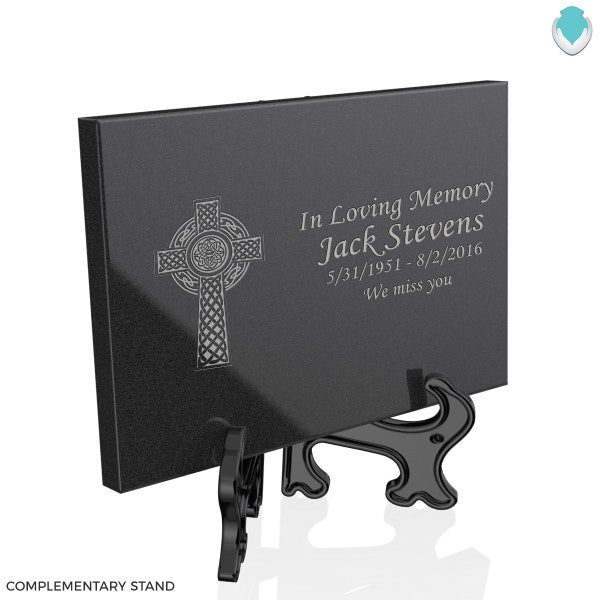 Custom Engraved Granite Plaque with Celtic Cross Artwork