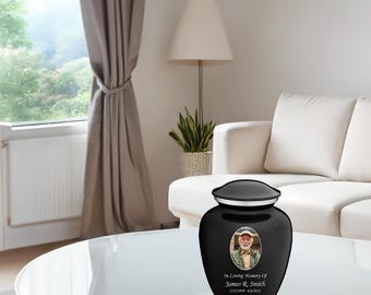 Personalized Photo Urn for ashes | Custom Cremation urn for medium | Funeral Urn for Male and female