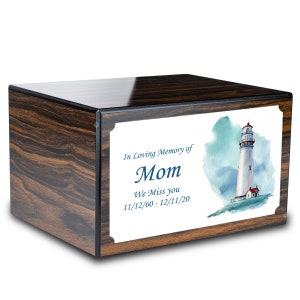 Custom Printed Heritage Lighthouse Adult Cremation Urn Memorial Box for Ashes