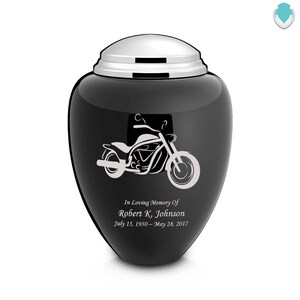Custom Engraved Adult Tribute Motorcycle Cremation Urn