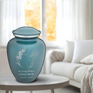 Custom Engraved Adult Embrace Hummingbird Cremation Urn