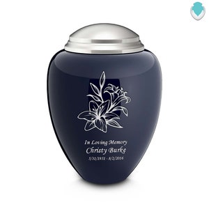 Custom Engraved Adult Tribute Lily Cremation Urn