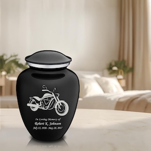 Custom Engraved Adult Embrace Motorcycle Cremation Urn