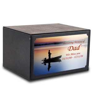 Custom Printed Heritage Fishing Adult Cremation Urn Memorial Box for Ashes