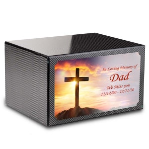 Custom Printed Heritage Cross Adult Cremation Urn Memorial Box for Ashes