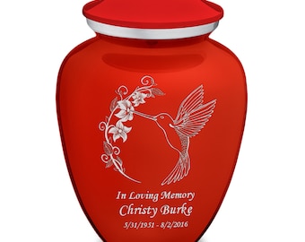 Custom Engraved Adult Embrace Hummingbird Cremation Urn