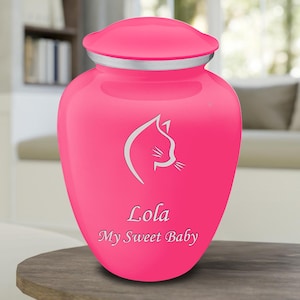 Personalized large Pet Cat Urn for ashes | Custom Cremation urn for adult cat | Funeral Urn for Cats