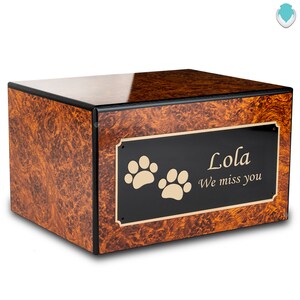 Heritage Burl Large Pet Cremation Urn Memorial Box for Ashes
