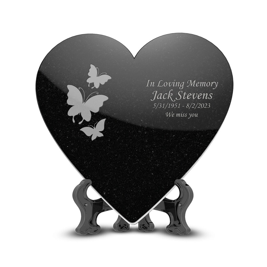 Angraves – Placca Commemorativa A Cuore Con Farfalla Per Figlio – Decorazione Da Giardino O Cimitero - 4