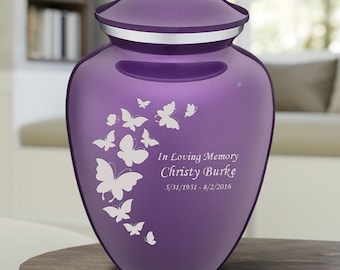 Personalized Butterfly Cremation Urn | Custom Engraved Adult Urn for Men and Women | 200lbs