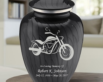 Customized Small Motorcycle Urn for ashes | Cremation urn For Human Ashes | Funeral Urn for Male and female | Holds upto 44 cubic inches
