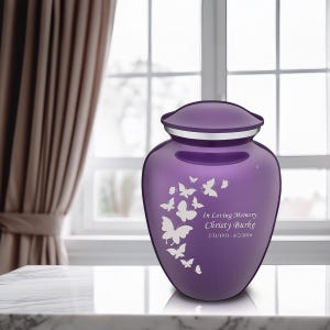 Personalized Butterfly Urn for ashes | Custom Cremation urn for adult women | Funeral Urn for female