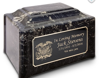 Adult Devotion American Glory Custom Engraved Cultured Marble Cremation Urn