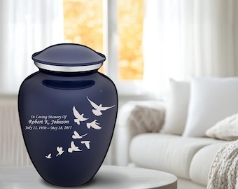 Personalized Dove Urn for ashes | Custom Cremation urn for adult Men | Funeral Urn for Male