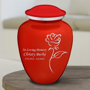 Customized Small Rose Urn for ashes | Cremation urn For Human Ashes | Funeral Urn for Male and female | Holds upto 44 cubic inches