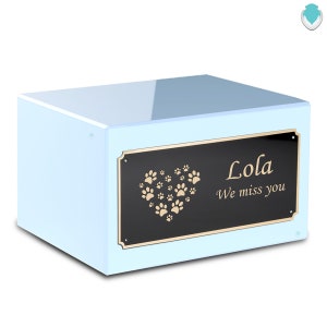 Heritage Light Blue Large Pet Cremation Urn Memorial Box for Ashes