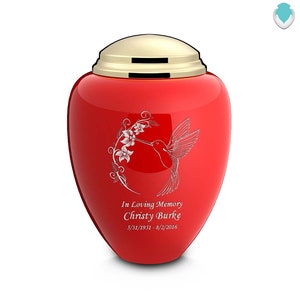 Custom Engraved Adult Tribute Hummingbird Cremation Urn