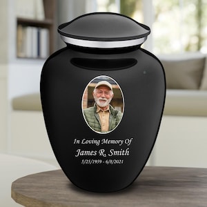 Personalized Photo Urn for ashes | Custom Cremation urn for adult | Funeral Urn for Male and female